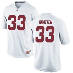 Youth Alabama Crimson Tide #33 Jackson Bratton White Game NCAA College Football Jersey 2403DMIW5